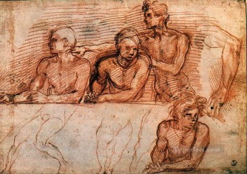 アンドレア・デル・サルト Painting - 最後の晩餐の研究ルネッサンスのマニエリスム アンドレア デル サルト